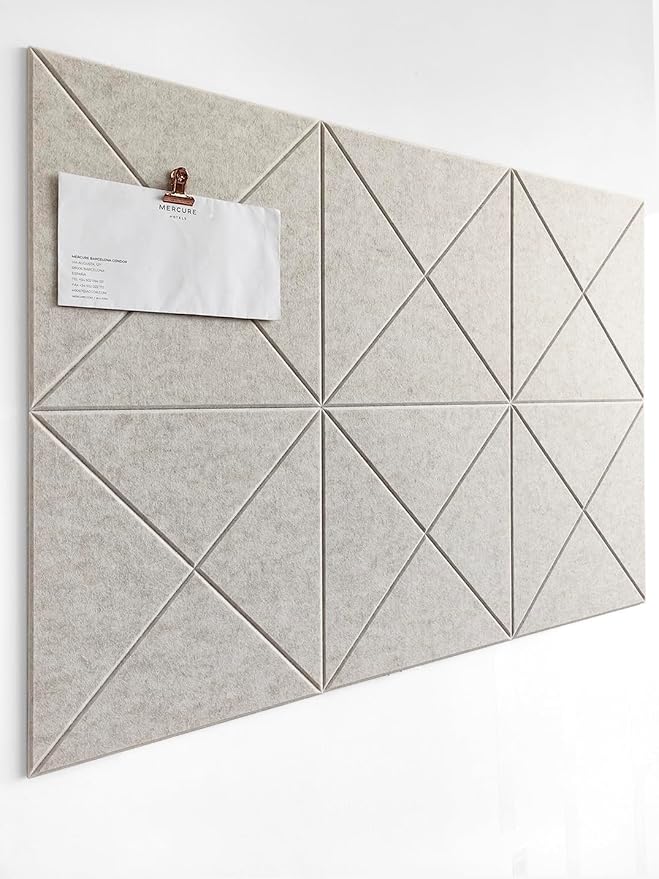 Cork Board 24 x36 Alternative - 6 Pack Felt Wall Tiles with Safe Removable Adhesive Tabs, Cork Boards for Walls for Home Office Pin Board Tack Board Bulletin Board - Ivory