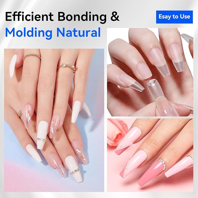 JODSONE 16.5ml Nail Glue Gel Clear and Long-Lasting Requires a Manicure Lamp to Cure for Attaching False Nails Repairing Broken Nails and Securing Decorations