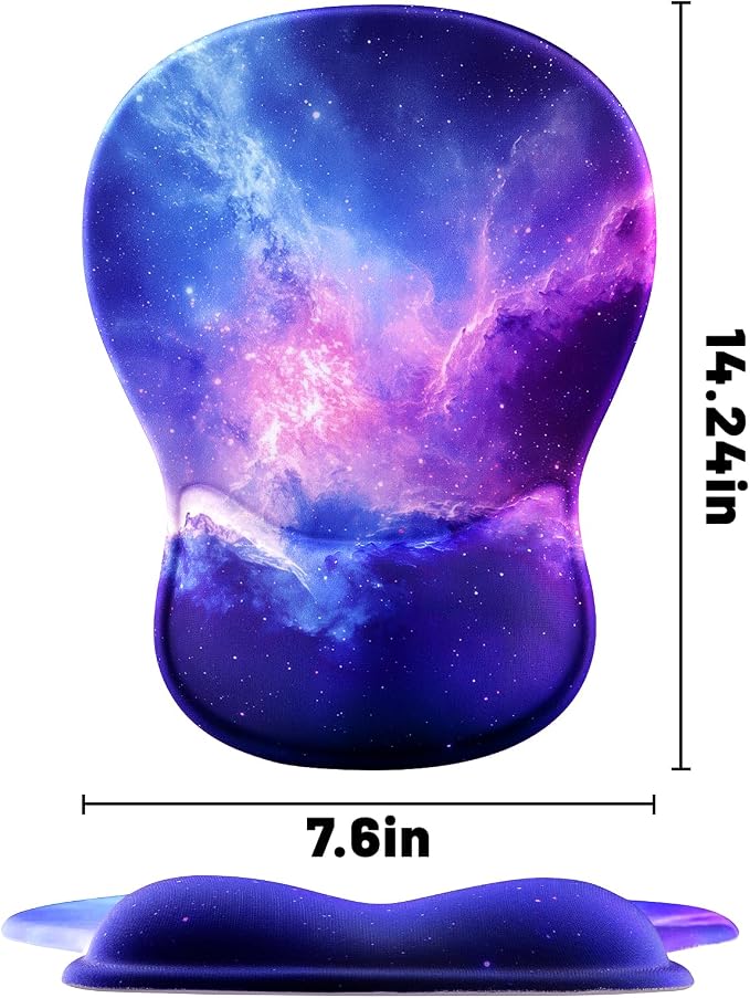 Ergonomic Mouse Pad with Wrist Rest - Gel Wrist Support Mousepad with Non-Slip PU Base for Computer, Laptop, Office & Home