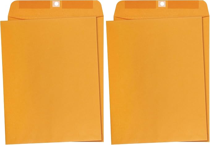 Amazon Basics Clasp Kraft Envelopes for Documents, Gummed Mailing, 10" x 13", 200-Pack