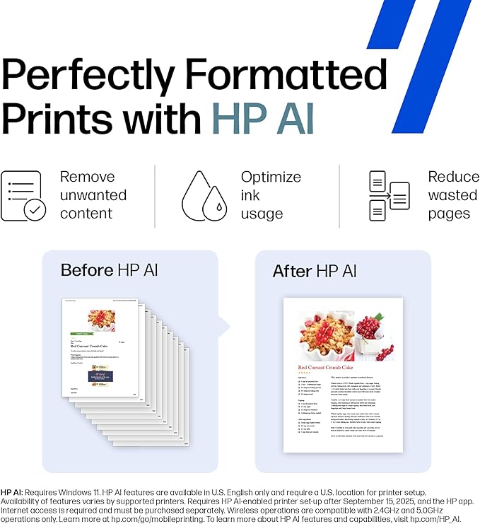 HP Envy Photo 7975 Wireless Color Inkjet Photo Printer, Print, scan, Copy, Easy Setup, Mobile Printing, Best-for-Home, 3 Month Instant Ink Trial Included, AI-Enabled (B63K3A)