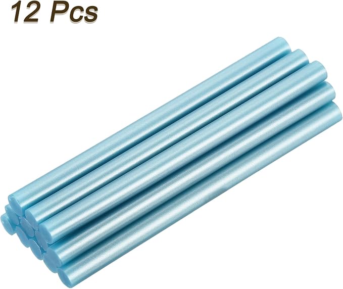 uxcell 12pcs Mini Hot Glue Sticks for Glue Gun 0.27 x 4 Inch Small Glue Sticks, 7 x 100mm Metallic Blue
