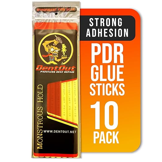 Monstrous Yellow and Red PDR Glue Sticks (10 Pack) - High Adhesion for Precision Paintless Dent Removal – Professional Paintless Dent Repair Glue Sticks