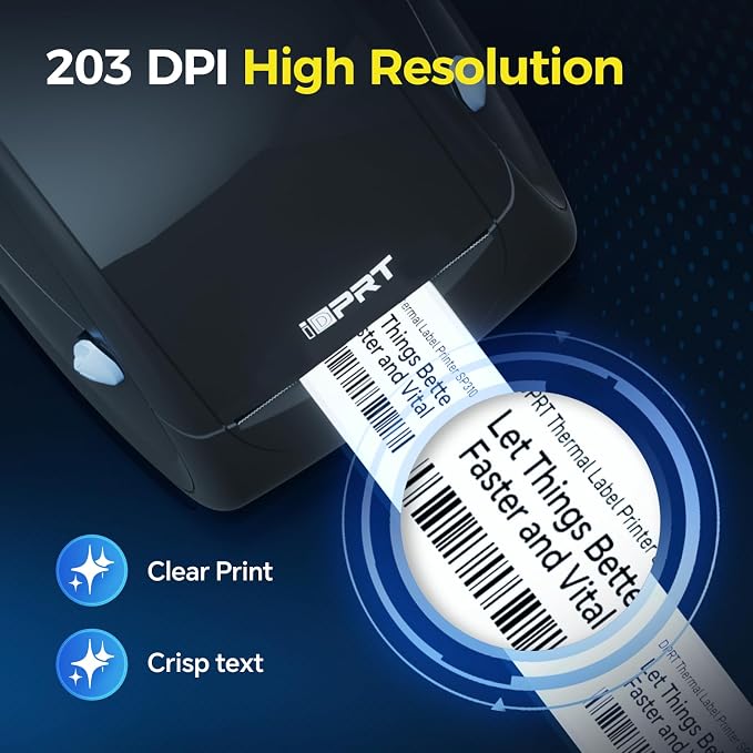 iDPRT SP310 Label Maker, Thermal Label Printer for Width 1"-3.35" Labels | Ink-Free, 203dpi Clear, 102mm/S High Speed, Win/Mac/Linux & Major E-Commerce Compatible, For Small Business