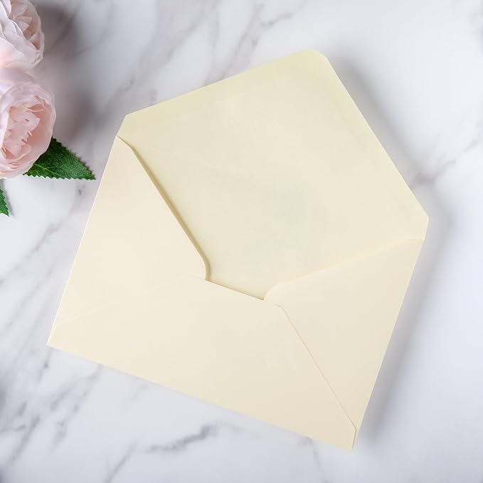 PONATIA 50 Pack 4x6 Envelopes, 4.33 x 6.3'' Cream Envelopes Perfect for Gift Cards, Wedding Details Cards, Thank You Cards and any 4x6" Inner Sheets