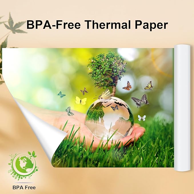 4 Rolls 8.5'' x 11'' Phomemo Portable Printer Thermal Paper, US Letter Size Thermal Roll Paper Compatible with M832D M832 M834 M835 M836 A285M A282M A281M Portable Printer