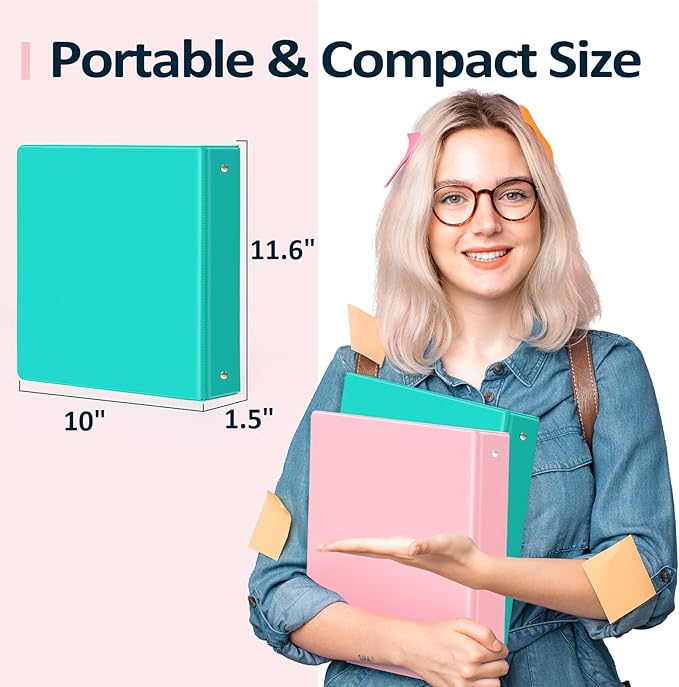 BinderX 3 Ring Binder 1 Inch, 1" Clear View Binder, Navy Blue, Letter/ A4 | Extra Durable, PVC-Free, Customizable, Interior Pockets, 175-Sheet Capacity, Eco-Friendly, Reinforced Hinge, School, Office