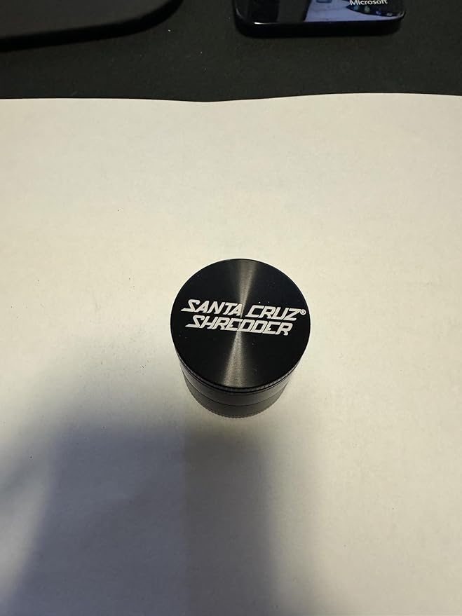 Santa Cruz Shredder Metal Spice Grinder with Textured Grip – 3-Piece Small 1.7" (Black)
