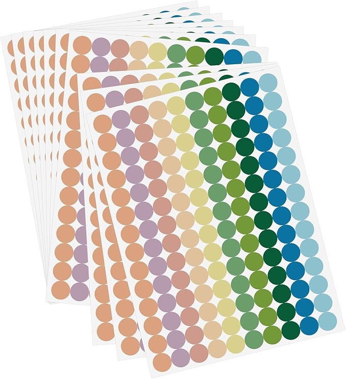 2800 Pcs Colored Dot Stickers 3/4 Inch Round Color Coding Labels, Garage Sale Stickers Circle Price Tags Blank Removable Polka Label for Office Classroom Student Toddlers(Green Series)