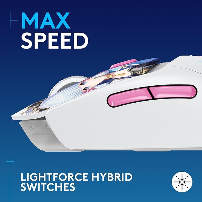 Logitech G309 Lightspeed Wireless Gaming Mouse, Lightweight, LIGHTFORCE Hybrid Switches, Hero 25K Sensor, 300+ Hour Battery Life, 6 Programmable Buttons, PC & Mac - Genshin Impact Limited Edition