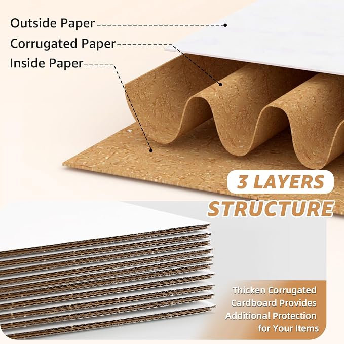 30 Pack 9x6x4, 10x7x5 Assorted Sizes Shipping Boxes for Small Business, Each Size 15 Pack, White Corrugated Cardboard Small Box for Packaging, Moving, Mailing, and Storing