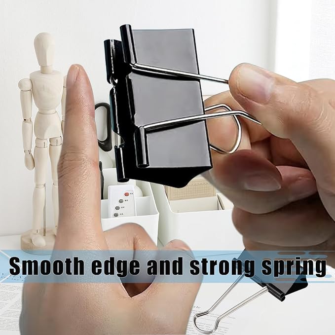 Extra Large Binder Clips 2.4 Inch(48 Pack), Upgrade Large Binding Clips Jumbo Paper Clips, Heavy Duty Big Clamps for Office and Home Supplies, Black | Heavy Duty Big Clamps for Office and Home Supplies, Black