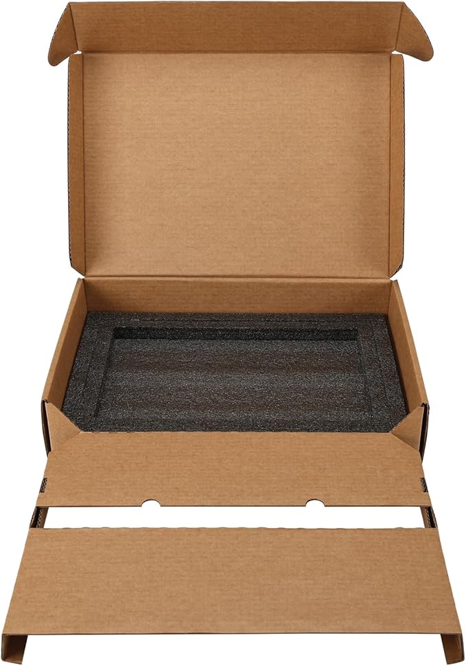 CRUGLA Laptop Shipping Box with Cushioned Foam, Up to 17 inch Corrugated Cardboard Mailer for Laptop Notebook Shipment,1 Pack