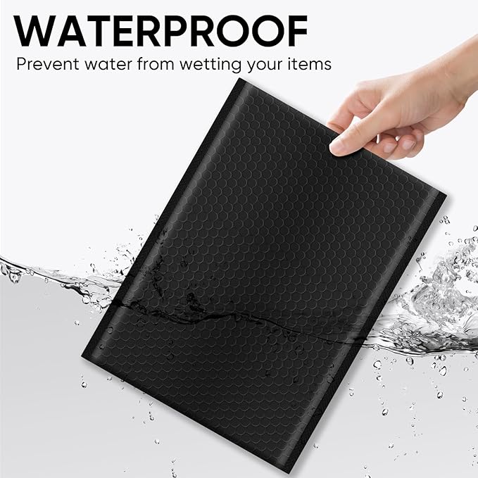 CHMI Black Bubble Mailers 8.5 x 12 Inch 90 Pack, Usable Size 8.25X12 Inch Poly Mailers,Mailing Envelopes,Shipping Mailer，Opaque Self Seal Adhesive Waterproof Bags for Packaging and Shipping.