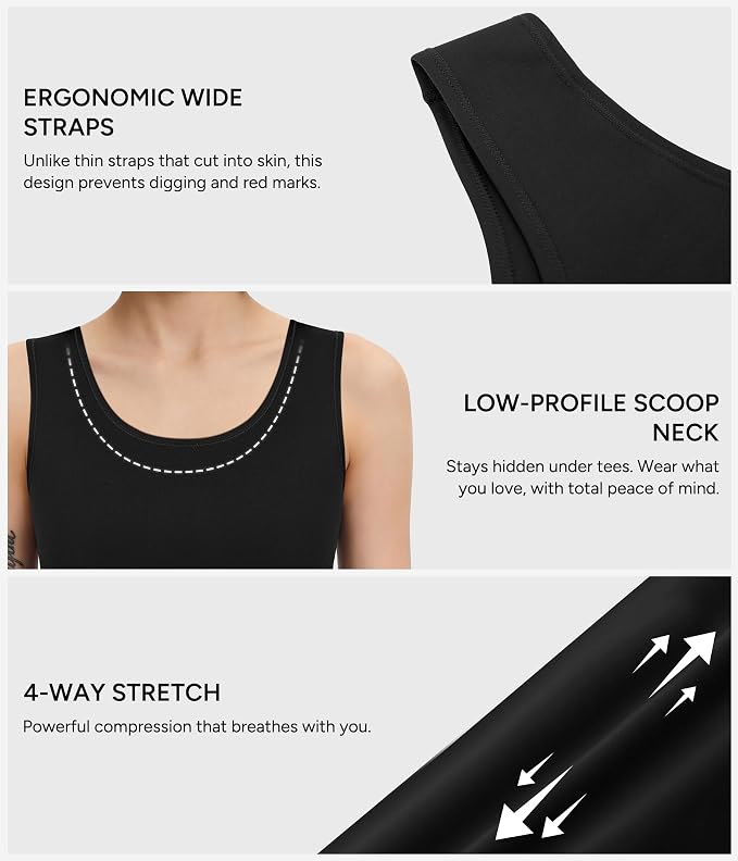 Nebility Chest Binder Transgender Ftm Binder Bra Compression Vest Tank Tops | Compression tank top has a double-layer panel for even compression. Metal-free pullover suits daily wear, theater, or cosplay
