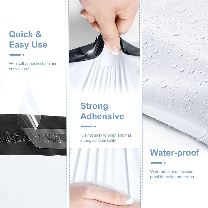Metronic Poly Mailers 24x24 300 Pcs Large Shipping Bags for Clothing White Packaging Bags Strong Self Seal Adhesive Shipping Envelopes for Small Business Tear-resistant Mailing Bags Mailing Envelopes