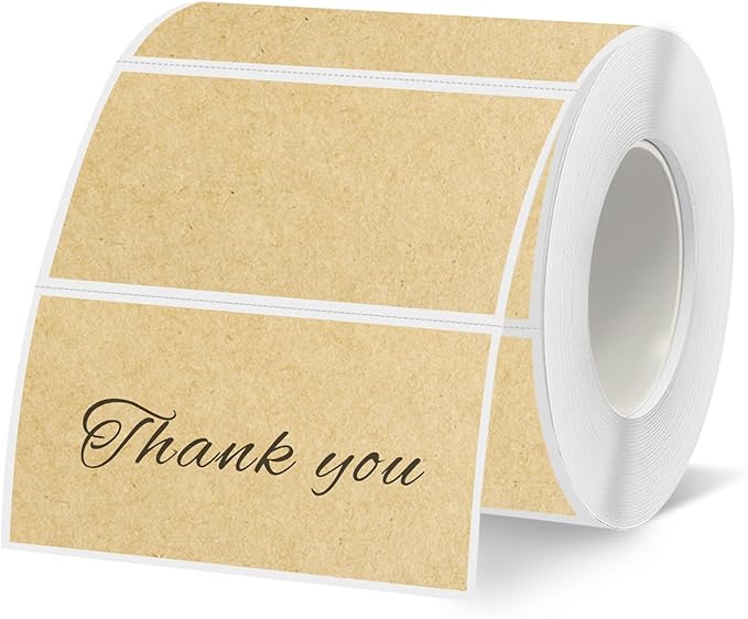 Starboling 2x1 Thermal Labels,Address Barcode Self-Adhesive Thermal Printer Stickers for Logo Design,Name/Price Tag,Address（Kraft）