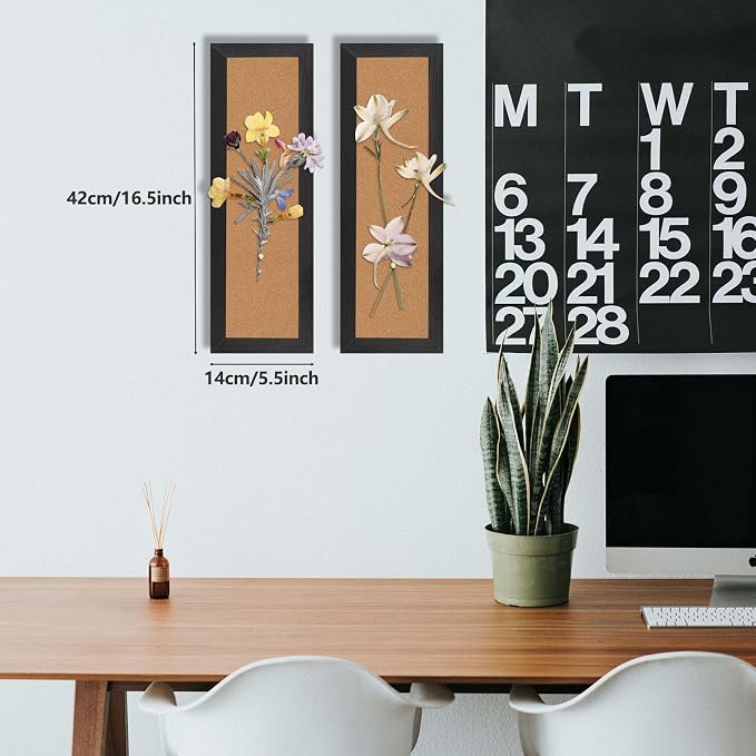 Small Cork Board Bulletin Board,Strip Enamel Pin Board,5.5” x16.5“,Black | Bulletin Board for Wall, Pin Board Cork Board for Brooch Pin Storage Display,for Home/Cafe/Bar/School