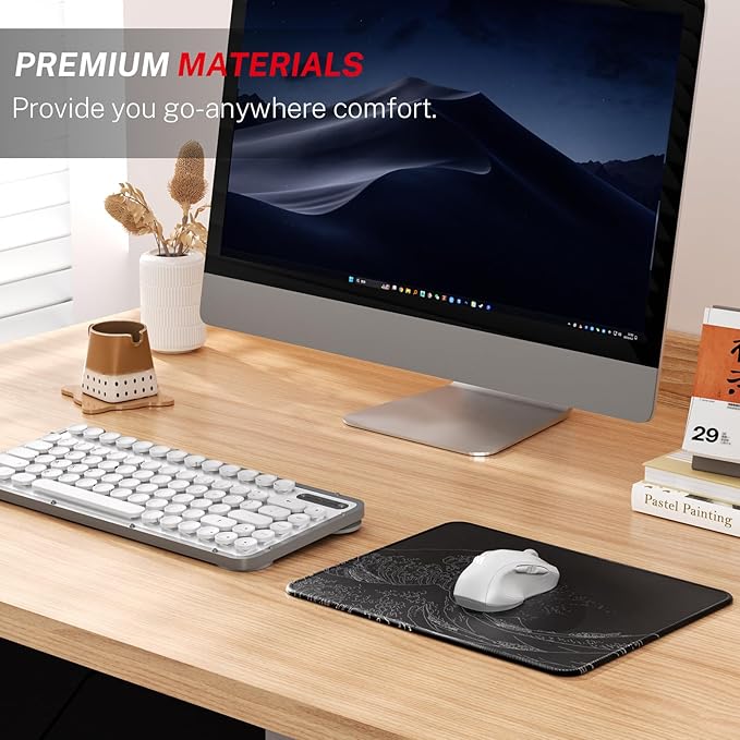 MROCO Mouse Pad 3-Pack [30% Larger] with Anti-Fray Stitched Edges, Premium Waterproof Surface, Non-Slip Rubber Base, Computer & Gaming Mouse Mat for Laptop, Office & Home, 8.5 x 11 in, Kanagawa Wave