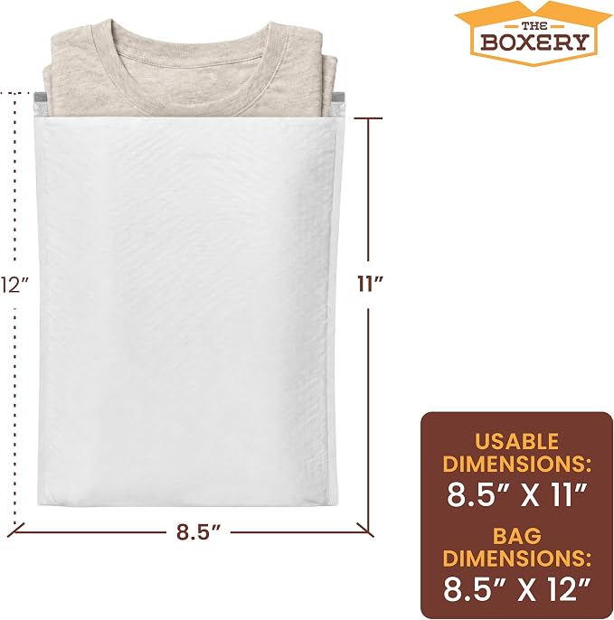 The Boxery 8.5x12" #2 Poly Bubble Mailers 100 Pack, Padded Envelopes, Self Seal, Waterproof Shipping Bags for Shipping & Packaging