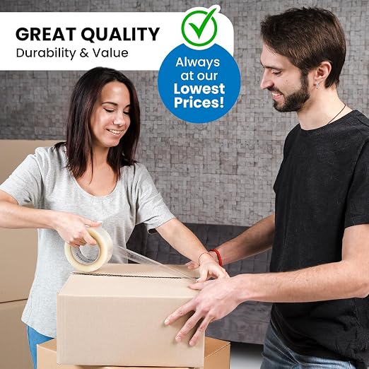 Lifetime Supplies 12 Rolls | 2.4 mil Clear | 65 Yards Each (780 Yards Total) | 2" Premium Packing Tape Heavy Duty Packaging Tape for Shipping Moving Stronger Thicker