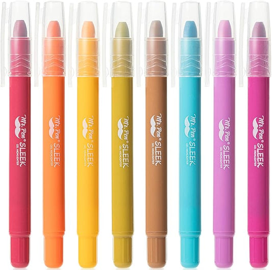 Mr. Pen- Gel Highlighter, 8 Pack, Dark Sunshine & Smiles, Bible Highlighters No Bleed, No Bleed Highlighters, Bible Highlighter