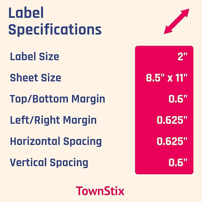 2" Round Matte White Sticker Label, Laser/Inkjet Printing - Letter Size, 200 Sheets