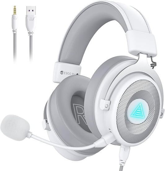 EKSA USB Gaming Headset for PC, Computer Headphones with Detachable Noise Cancelling Microphone, 7.1 Surround Sound, 50MM Driver, Wired Headset with Mic for PS4/PS5, Xbox One, Laptop, Work