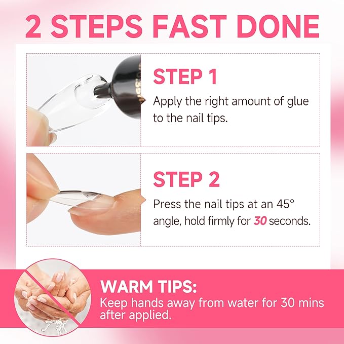 UNA GELLA Lamp-Free Semi Solid Nail Glue for Press Ons: 10ml and Soak Off Gel Nail Glue Remover for False Acrylic Nails 12ml, Super Strong G lue Quick Removal Kit