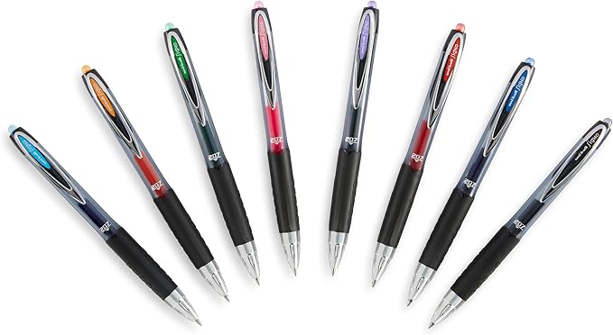 Uni-Ball 207 Retractable Gel Pens,Medium Point (0.7mm),Black,4 Count (Pack of 2)