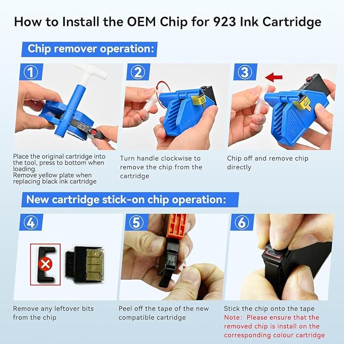 TOKYOINK 923 Ink Cartridges Combo Pack Replacement for HP 923 Ink Cartridge | Work for OfficeJet 8120 8122e 8123 OfficeJet Pro 8130 8135e 8138e 8139e Printer Without Chip (4 Pack)