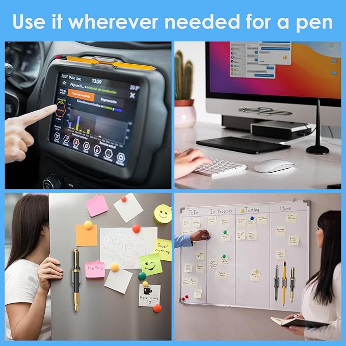 20 PCS Adhesive Pencil Holders for Desk, Silicone Pencil Holder for Notebook, Marker Holder for Clipboard and Wall, Classroom School Office Desk Accessories, Teacher Supplies