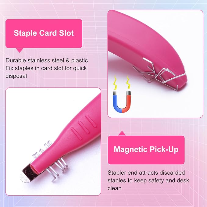 Magnetic Staple Remover 5 Pack | Ergonomic Staple Puller, Quick and Effortless Staple Removal, for School & Home Office