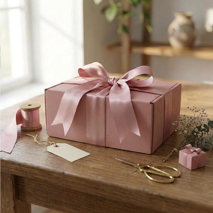 Pink Shipping Boxes 24 Pack 7x6x3 inches, Corrugated Cardboard Mailer Boxes | Easy Assembly, Recyclable Mailers for Small Business and Gift Giving, Colorful Packing Box for Jewelry, Cosmetics and Perfume