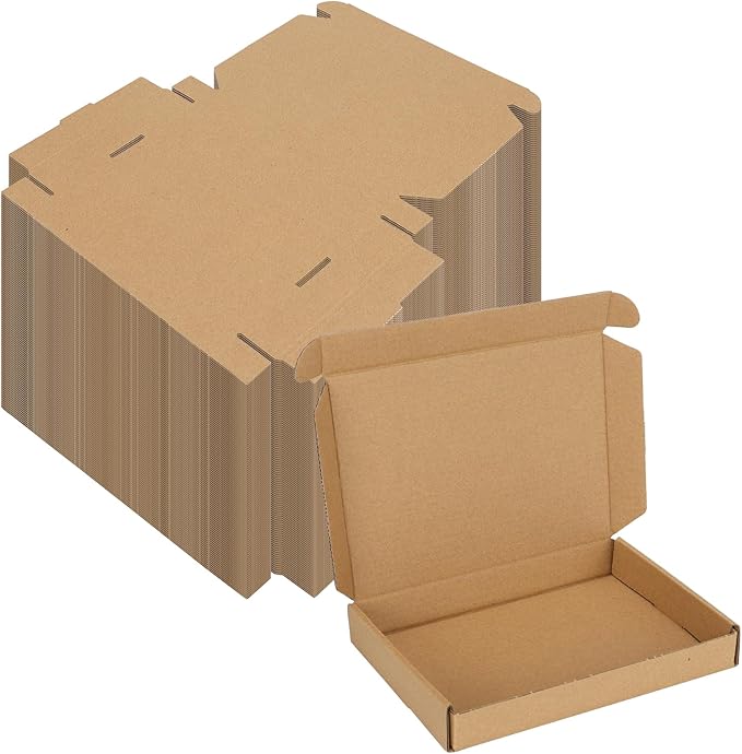 MEBRUDY 7x5x1 Inches Shipping Boxes Pack of 100, Small Corrugated Cardboard Box for Mailing Mailer Packing, Brown