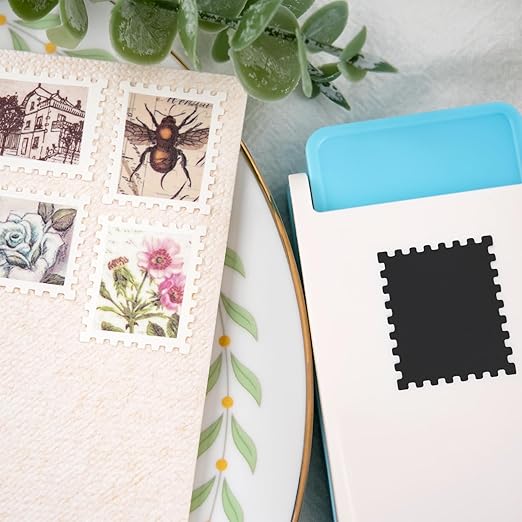 Stamp Punch, Stamp Puncher, 1X0.8inch Rectangular Postage Stamps Punches, Stamps Shaped Paper Punch, Lever Paper Punches for Crafting,Craft Cutter Hole Puncher for Scrapbooking Journaling Card Making