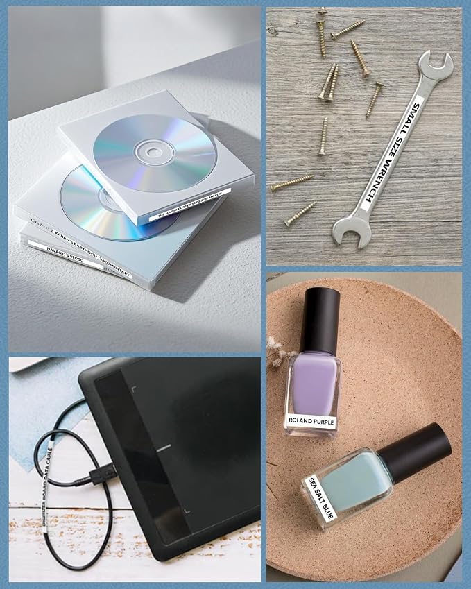 3.5mm Label Maker Tape Compatible with Brother TZE-N201 P-Touch Label Tape | TZe TZ Ptouch Narrow 1/8" Non-Laminated TZEN201 for PTD210BP PTH110BP PT-D220 D210 H110 1280 Label Maker Refills 4-Pack