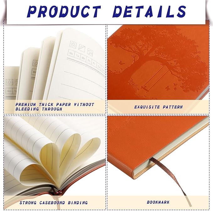 TaoBary 60 Pcs Employee Appreciation Gift A5 PU Leather Journals Bulk Colorful Tree Lined Journal Notebook Soft PU Leather Cover Ruled Writing Notebook for Office School Teacher Nurse (Assorted Colors)