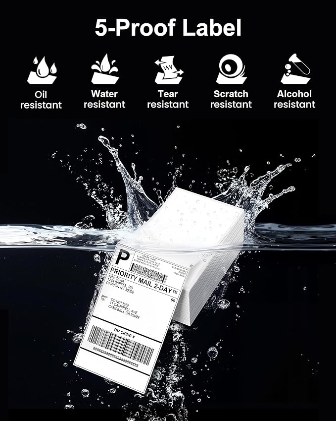 Phomemo 4x6 Thermal Shipping Labels, 100 PCS Address Postage Label Paper | Compatible with JADENS/NULLTONEX/Nelko/KNAON/Phomemo/Rollo/MUNBYN/Omezizy/Rongta/Arkscan/ASprink/and Other 4x6 Label Printers