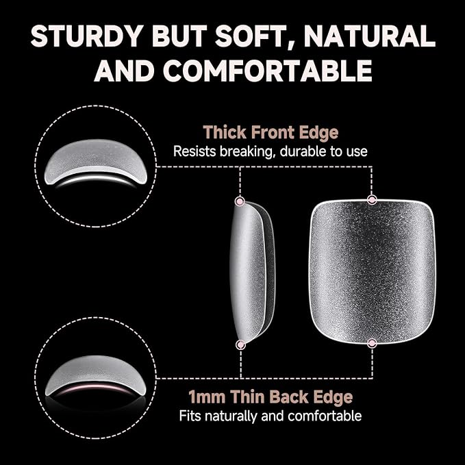 UNA GELLA Toe Nail Tips 504Pcs - Full Cover Matte Squavol Toe Nails Soft Gel Pre-file Gel Toe Nail Tips For Toe Nail Extensions Home DIY Nail Salon Soak Off 15 Sizes