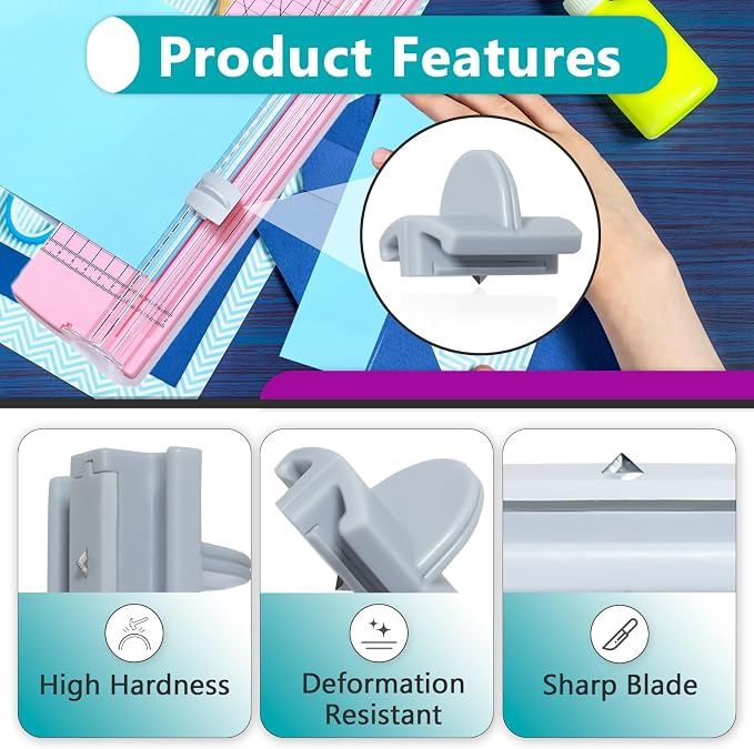 9 Pcs 157400-1001 Paper Trimmers Blades Compatible with Fiskars Blades | Fits 12" Portable Paper Cutter Style I Blade 1968701005, Sharp Cutting Edge, Long Lasting Wear Resistance