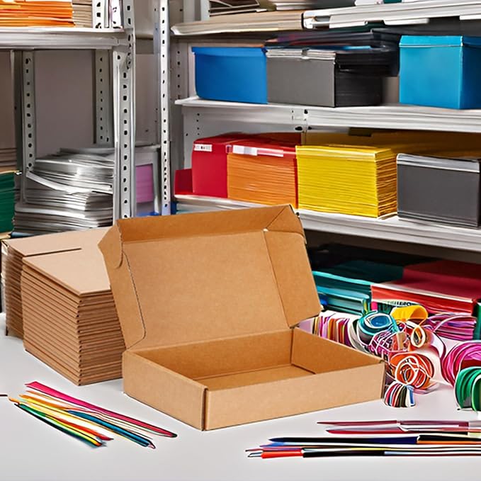 Small Shipping Boxes 13x10x2 Inches - Kraft Brown Corrugated Cardboard Boxes (20-Pack) for Mailing, Packing, Small Business & Gift Packaging - Recyclable & Sturdy