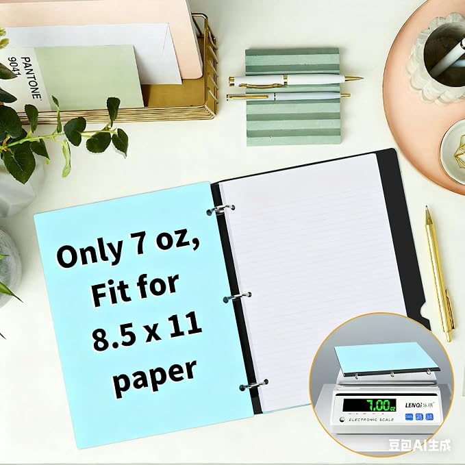 LETVPVOW 360° Pivotable 3 Ring Binder, Soft 1 inch Binders 3 Ring, Flexible Thin Soft Three Ring Binder Fits 8.5" x 11", for Home, School and Office-Green