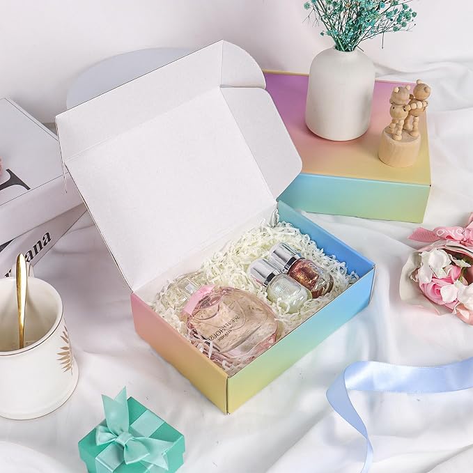 Shipping Boxes for Packaging 8x8x2", 30 Pack Colorful Corrugated Cardboard Boxes, Mailing Boxes for Small Business