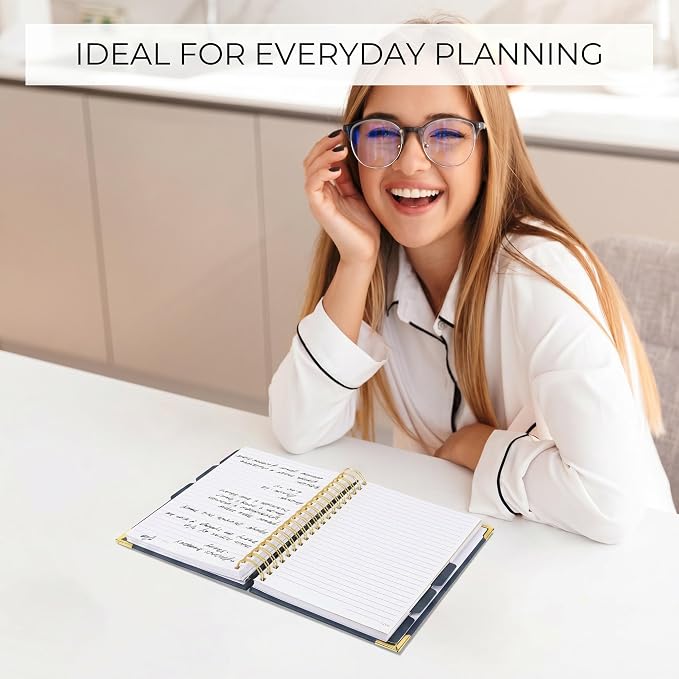 Aesthetic Thick Spiral Notebook With Tabs - Premium Journal For Women Size B5 - College Ruled Note Book With 300 Lined Pages and Dividers - Perfect For Writing And Staying Organized at Work or School