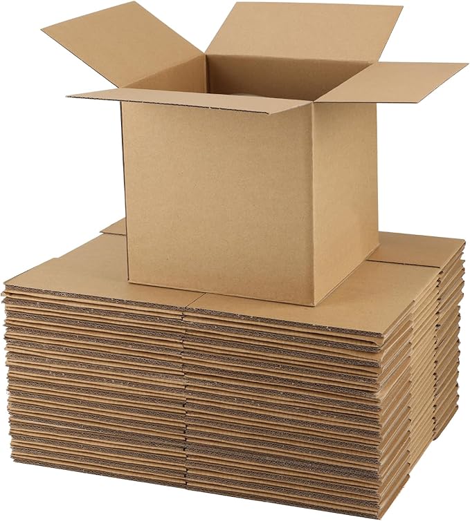 CRUGLA 7x7x7 Shipping Boxes for Small Business, 25 Packs Corrugated Cardboard Boxes for Shipping Packing Mailing