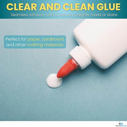 1InTheOffice School Glue, White Glue, 4 oz./ 118 ml, Washable, Non-Toxic, 3 Pack