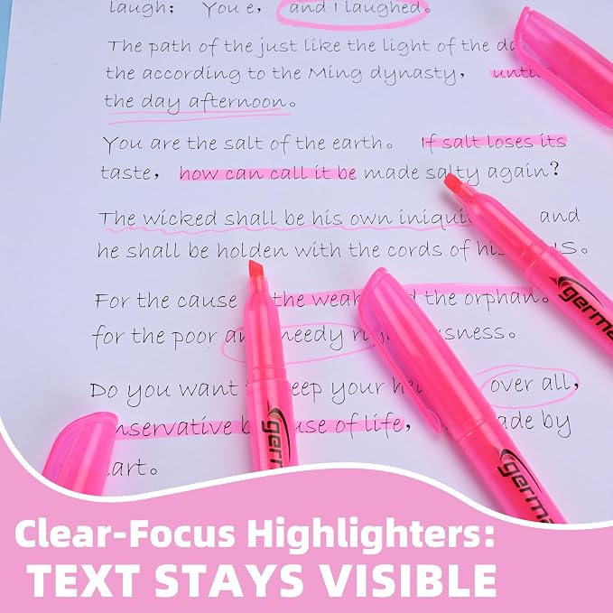 Cgerma Highlighters 36 Pack, Chisel Tip Pink Highlighter Bright Colors, Quickly Drying, Perfect for Students Kids Adults Highlighting in Classroom, School, Office