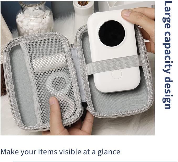 Phomemo Label Printer Case Hard Carry Case Compatible D30/M02/Q31/M110/T02 Label Printer, Label Maker Labeler Storage Holder