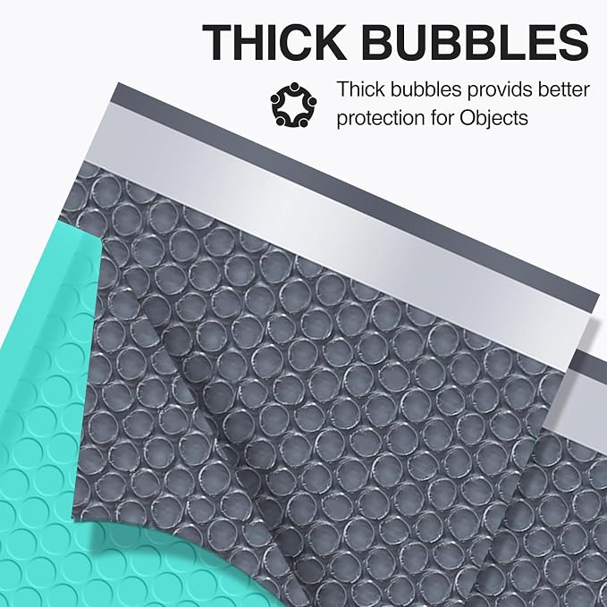 UCGOU Bubble Mailers 12x16" 40 Pack Usable Size 12x15" Teal Padded Mailers | Waterproof Self Seal Adhesive Large Padded Envelopes for Small Business Bubble Packaging Envelopes for Mailing Jewelry Makeup
